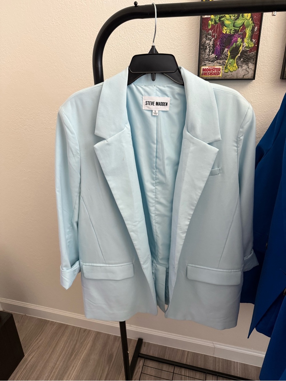 Steve Madden Pale Blue Women's Tailored Blazer